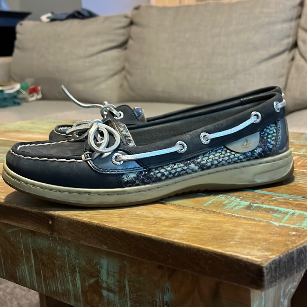 Snake print Sperrys